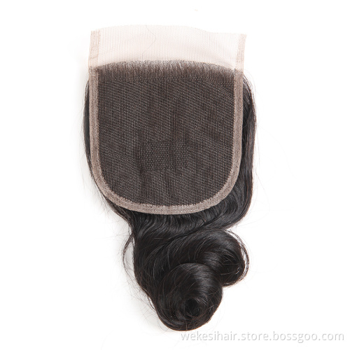 100% Pure Unprocessed Indian Remy Virgin Human Hair Weaving Deep Wave Deals With Silk Base Lace Top Closure